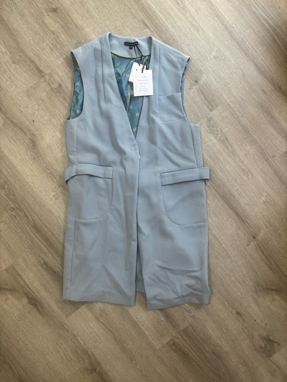 Sleeveless Light Blue Longline Vest